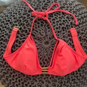 Xhilaration Neon Coral Bikini Top | Small